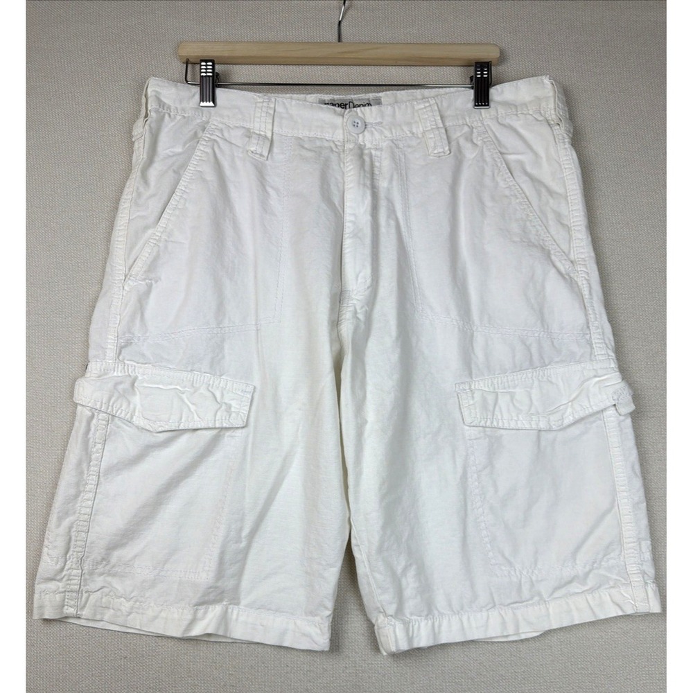 Paper Denim & Cloth Men's White Cargo Shorts Size 36 Streetwear Utility Preppy